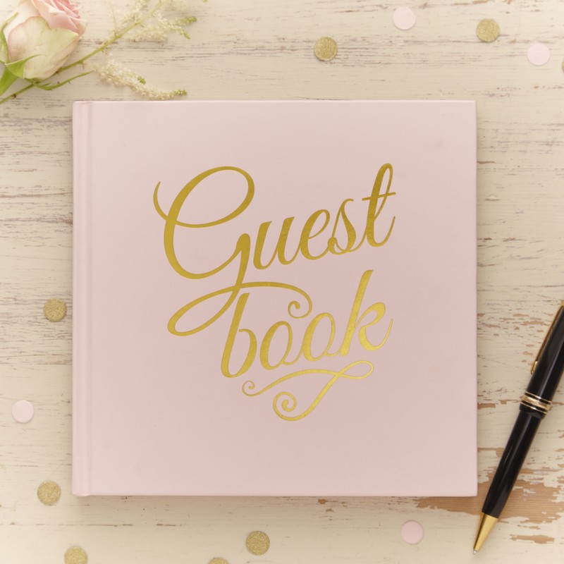 Guest Book Bianco Scritta Rose Gold Love Oro Rosa Dediche Invitati matrimonio